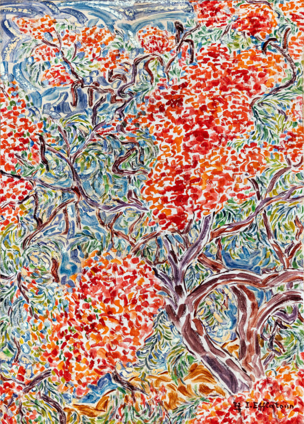Inji Efflatoun, Arbres en Fleurs, 1972