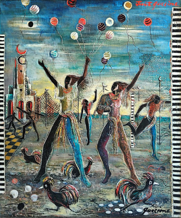 Juanita Guccione, Women with Roosters and Balloons, circa 1948-52