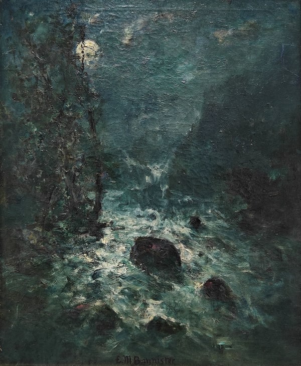 Edward Mitchell Bannister, Untitled Landscape (Rushing creek with moonlight), circa 1885