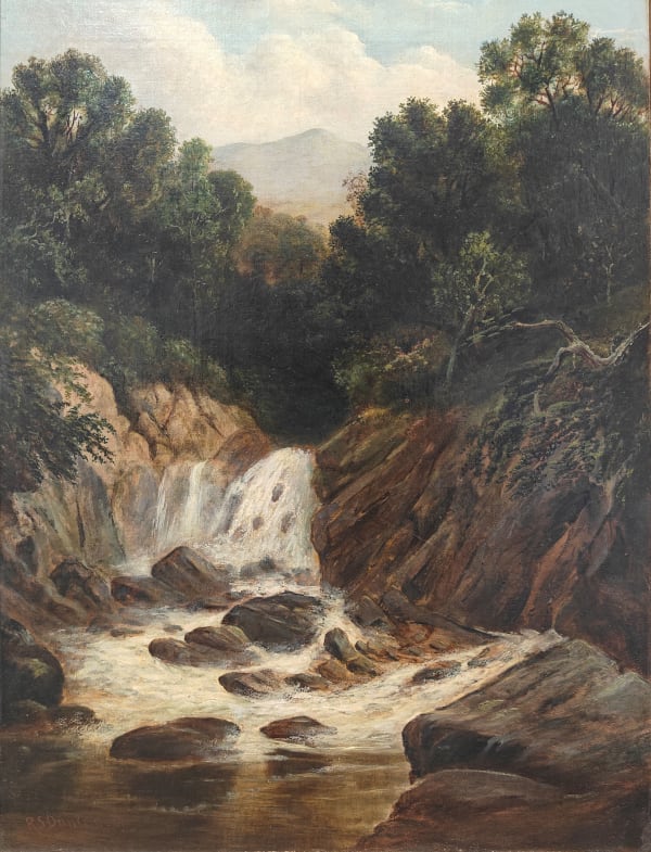 Robert Duncanson, Waterfall with Rock Lion Formation, circa 1865