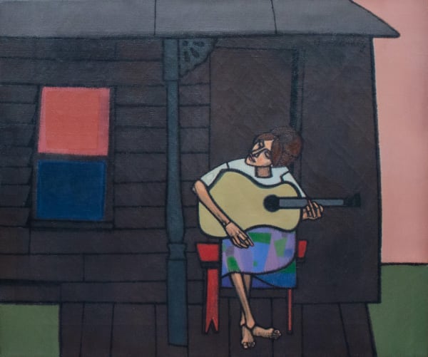 Robert Gwathmey, Girl with Guitar, 1965
