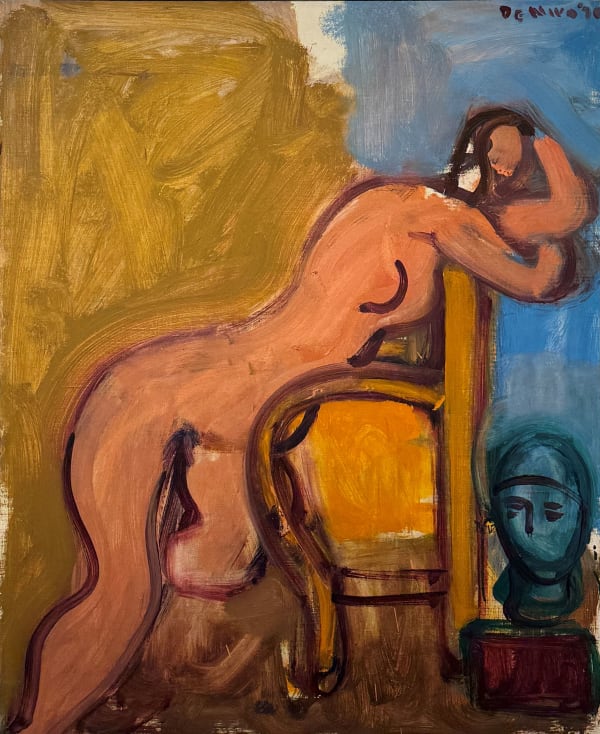 Robert de Niro Sr., Nude Leaning on Back of Chair, 1970