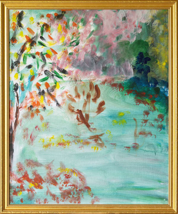 Leah Wood, Greens & Reds In The Garden, II (Triptych), 2025