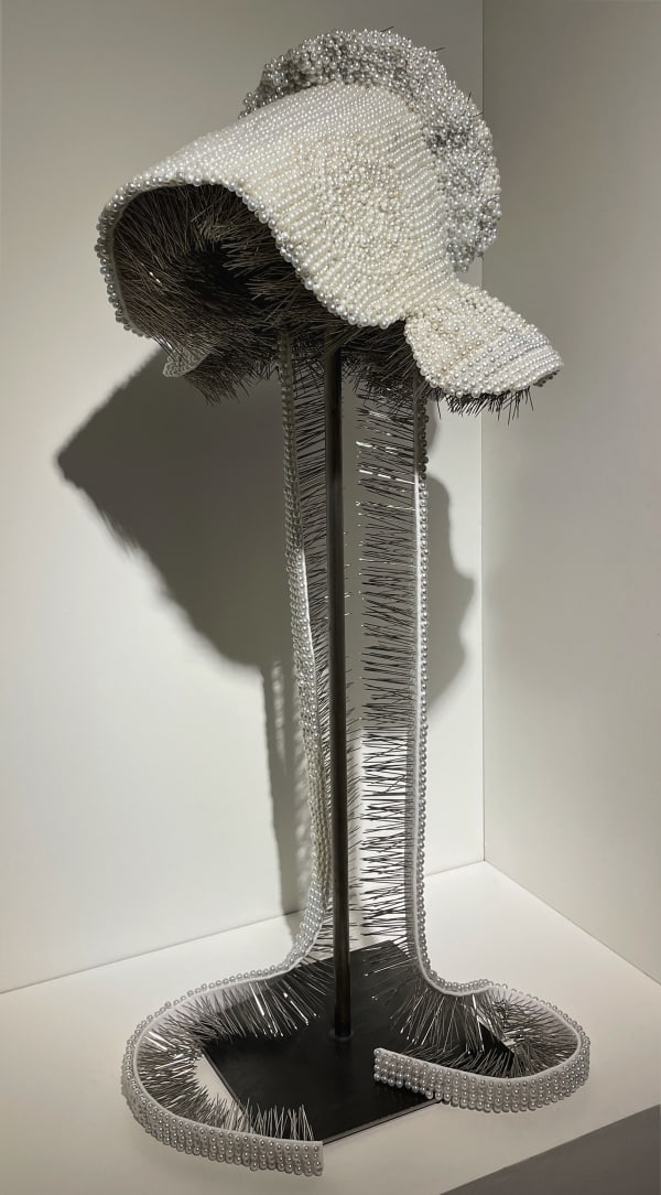 Angela Ellsworth, Seer Bonnet XXXI (Olive Grey), 2024