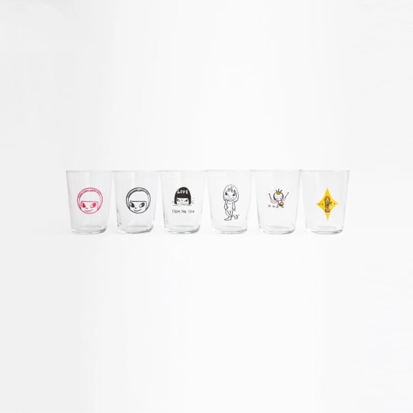 Yoshitomo Nara, Yoshitomo Nara Set of 6 Glass Cups, 2022
