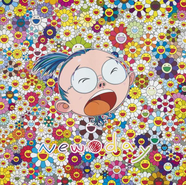 Takashi Murakami, New Day: Self Portrait; New Day: DOB Totem Pole; and New Day: Lots, Lots of Kaikai and Kiki, 2011