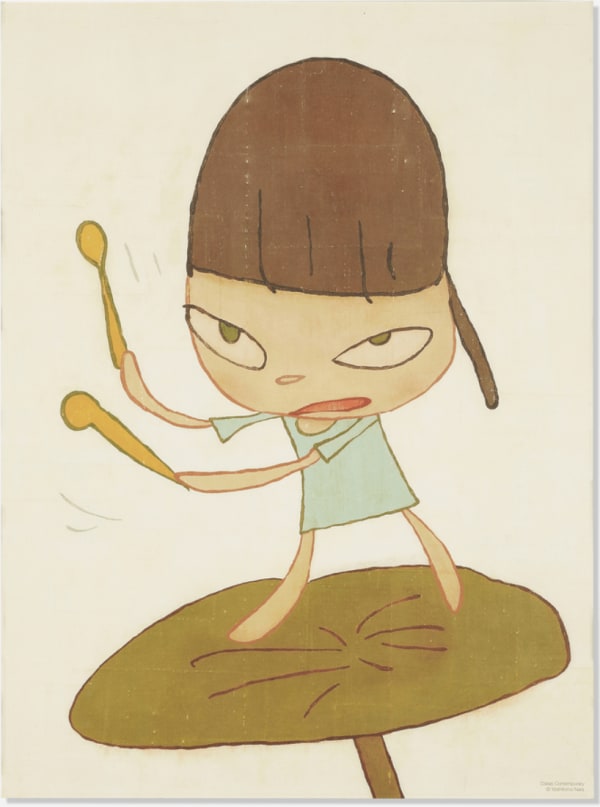 Yoshitomo Nara, Marching on a Butterbur Leaf, 2020