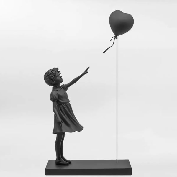 Banksy, Zigger Brandalised Banksy Girl with ballon (Black), 2021