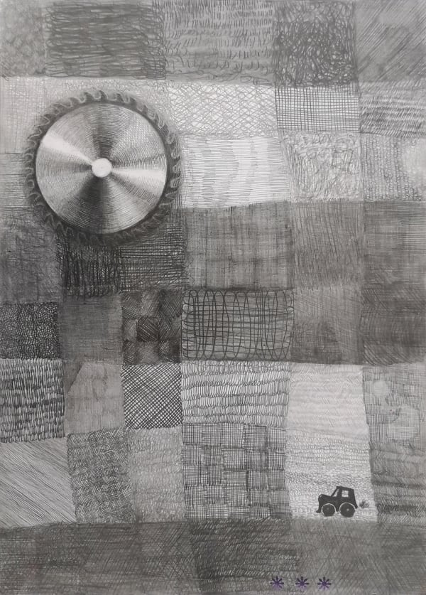 Lucas Kaiser, Acker (Field), 2020, 42 × 29.7 cm / 16 1/2 × 11 3/4 in, Pencil on paper