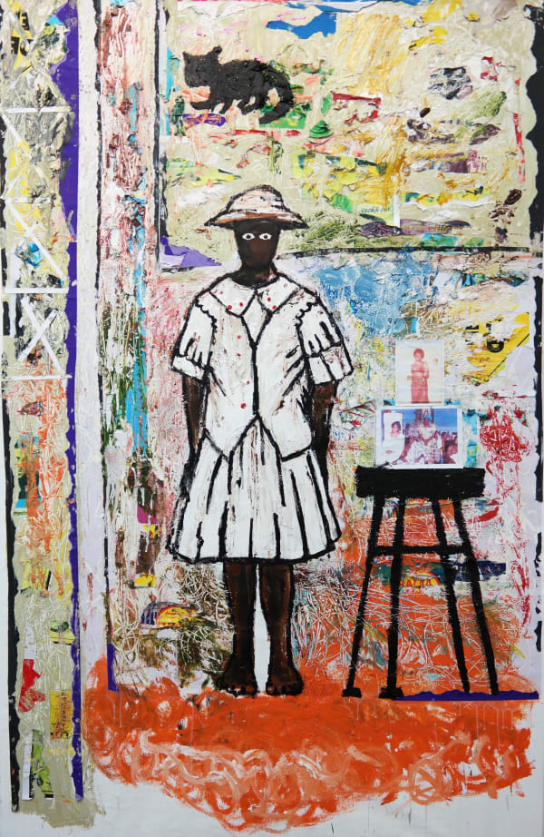 Gideon Appah, Akousa standing between clouds and the corridor, 2017