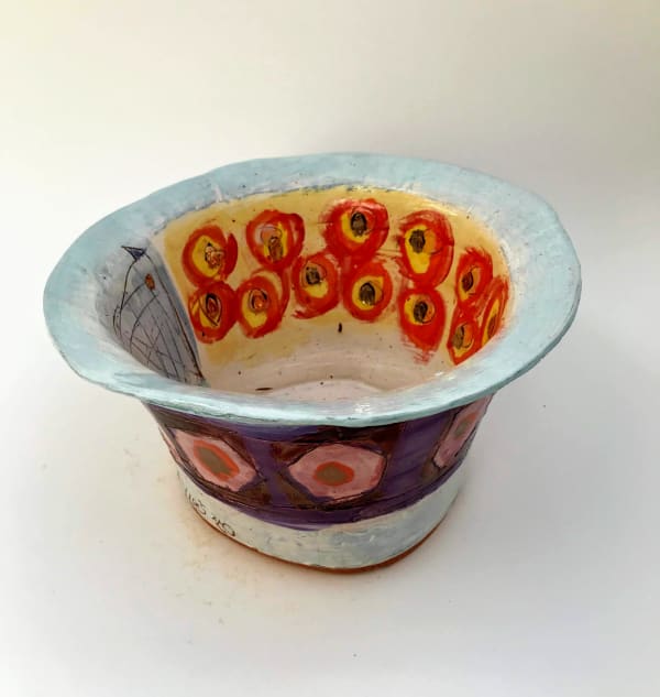 Linda Styles, Splayed Top Bowl with Creature , 2020