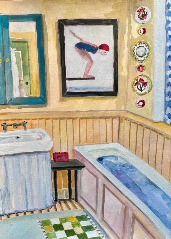 Lottie Cole, Bathe Gently & Dream I - Bathroom with Edna Child, 2024