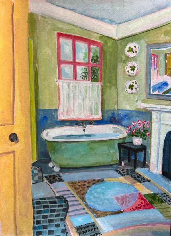 Lottie Cole, Bathe Gently & Dream III - Bathroom with Carpet , 2024