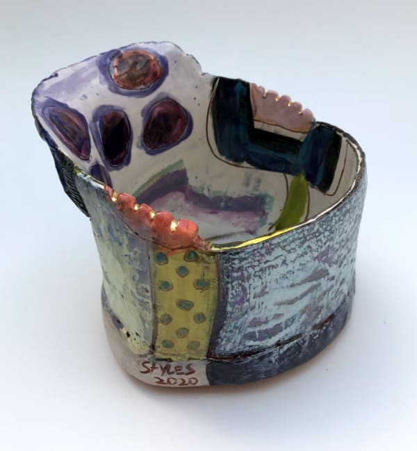 Linda Styles, Jug with Semi-Relief Surface and Iridescent detail , 2020