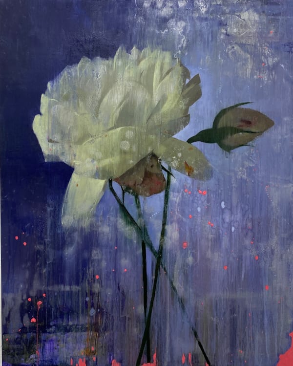 Nick Archer, Flower on Blue, 2024