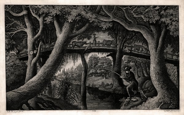 La Pêche d l’Abbé, Priest fishing