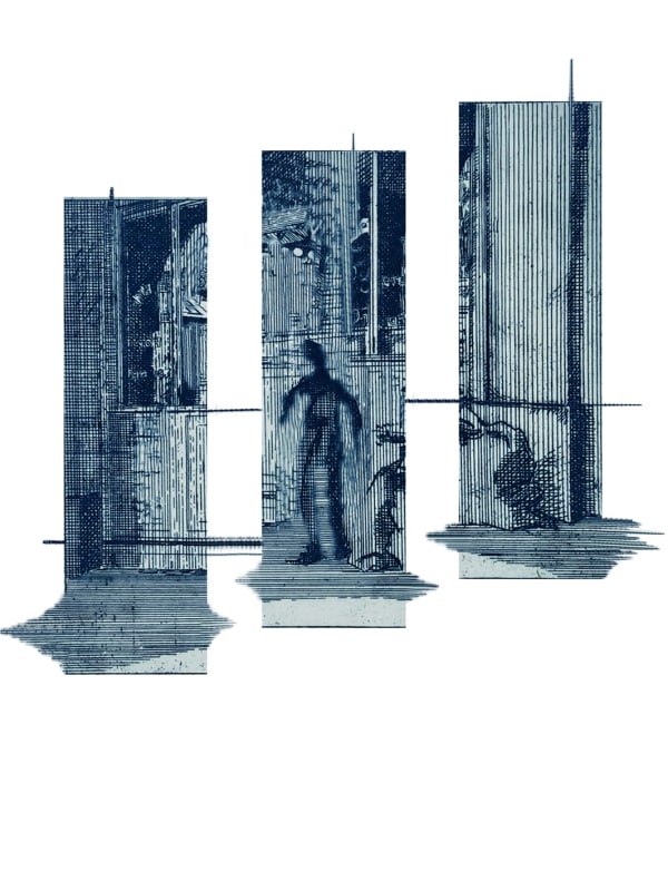 Blurred Lines - Blue Nude Descending Stairs III [D]