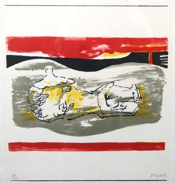 Reclining Figure with Red Stripe