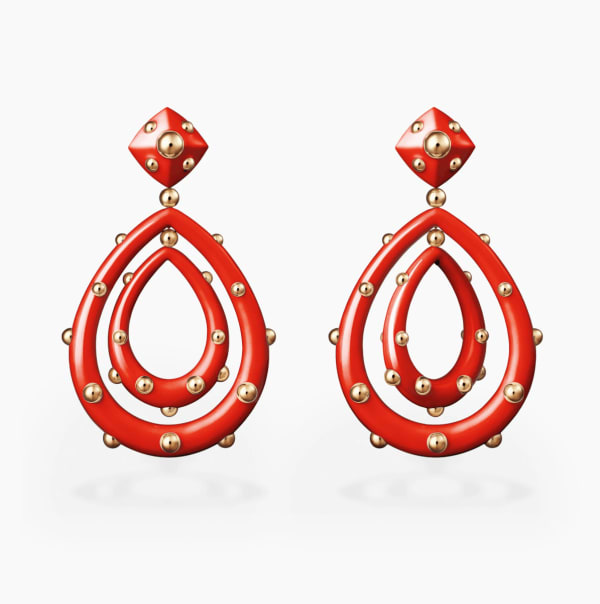 Giorgio B, Red Goccia earrings