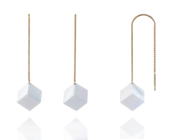 Melanie Georgacopoulos, Cube Thread-Through Earrings