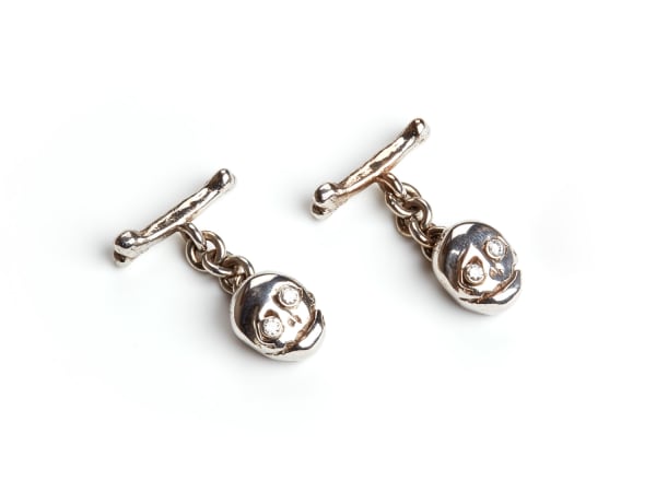 Tim Noble and Sue Webster, White Gold Cufflinks with Diamonds, 2004