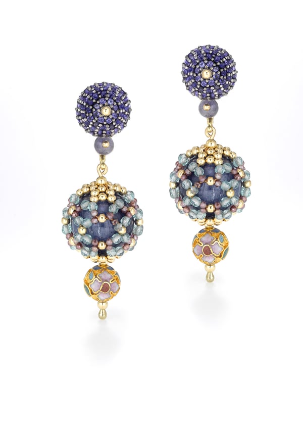 Chris Davies, “BLUE LOTUS” Earrings, 2021