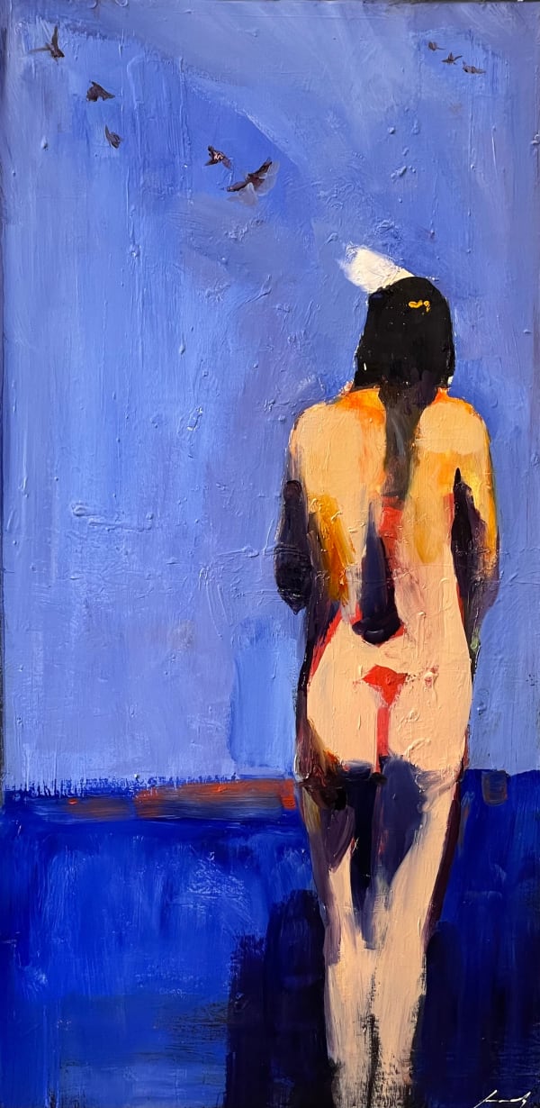 NUDE WATCHING RED TAILED HAWK