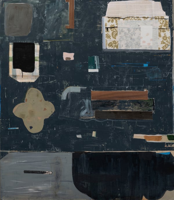 Shapes on Dark Blue Green Background