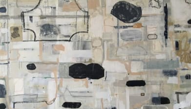 Horizontal Painting with Various Shapes With Carbon Paper
