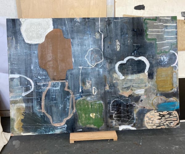 Various Organic Shapes Above Grey Surface