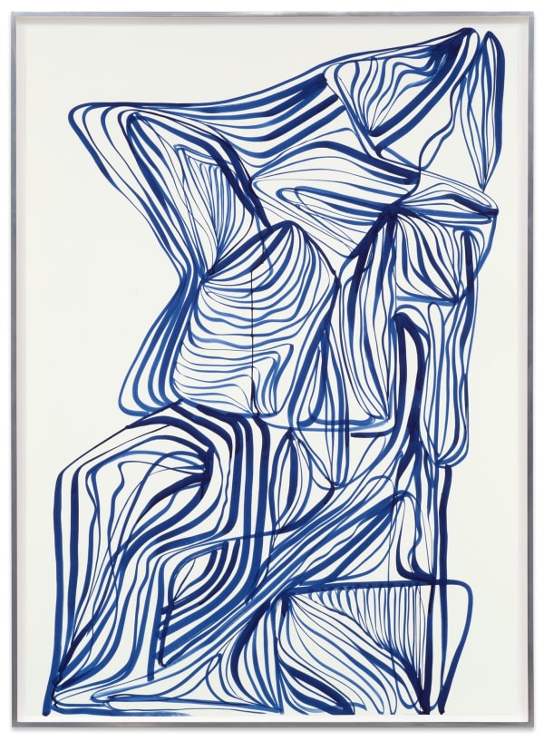 Tanya Ling Line Painting (02894), August 2015 Dr. Ph. Martin’s Fine Art Watercolour Ink (8H Ultramarine) on white Somerset satin paper. Signed verso. 142.5 x 102.5 cm (56 1/8 x 40 3/8 in)