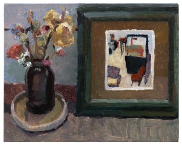 Anna Calleja I sat and listened, 2025 Oil on panel. Signed verso. 20 x 25 cm (7 7/8 x 9 7/8 in)