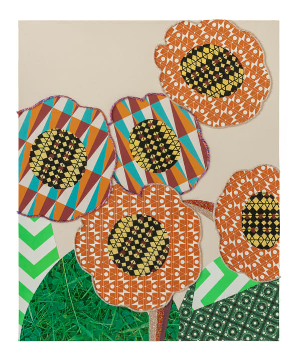 Georgie Hopton All the Rides, 2021 Collage and wool on paper. Signed verso. 43.2 x 35.2 cm (17 x 13 7/8 in)