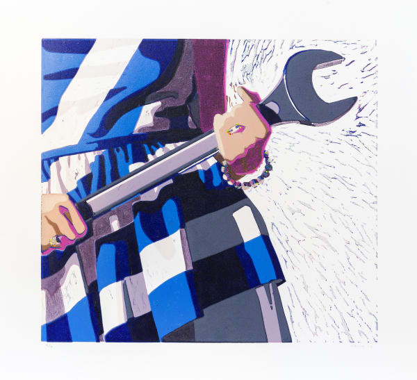 Kelly Reemtsen Getting it Together, 2022 13 colour reduction woodcut. Signed and numbered 3 from the edition of 6 with 3 APs. Image size: 45.7 x 50.8 cm (18 x 20 in) Sheet size: 58.4 x 63.5 cm (23 x 25 in)