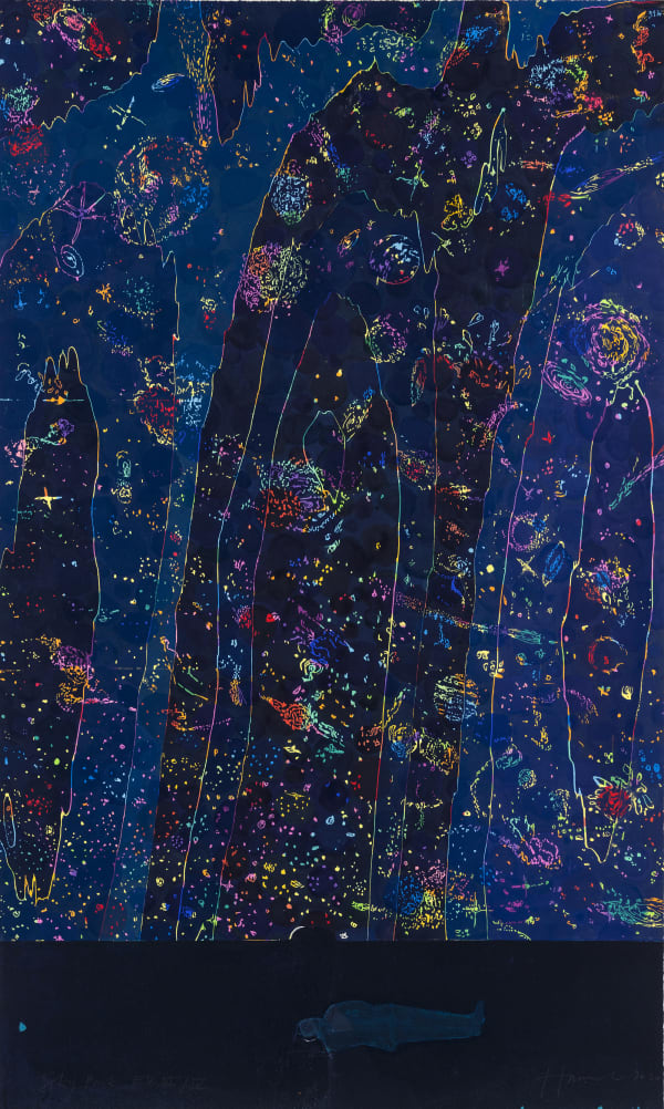 Tom Hammick Sky Park, 2020 Edition variable reduction woodcut printed in colours. Signed in pencil and numbered III from the edition of IV. 167 x 101 cm (65 3/4 x 39 3/4 in)