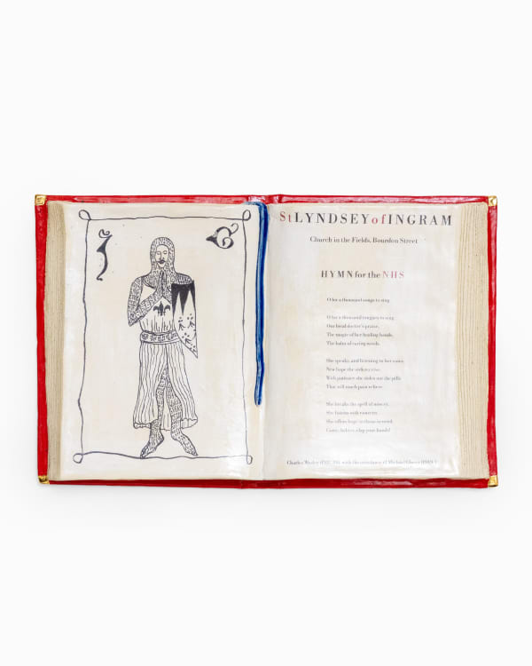 Joseph Dupré Book of Healing, 2025 Glazed ceramic with 24 carat gold. 38 x 24.5 x 3.3 cm (15 x 9 5/8 x 1 1/4 in)