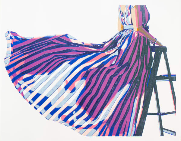 Kelly Reemtsen Flying High, 2023 Woodcut printed in colours. Signed and numbered from the edition of 10, with 3 artist proofs. Printed by the artist. 97 x 66 cm (38 1/4 x 26 in)