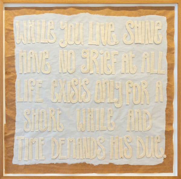 Kate Daudy Seikilos Epitaph, 2024 Felt on painted paper. 107 x 107 cm (42 1/8 x 42 1/8 in)