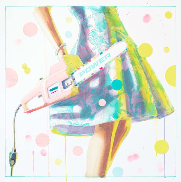 Kelly Reemtsen Power Player 1, 2022 Unique lithograph with gouache. Signed in pencil. Image size: 61 x 61 cm (24 x 24 in) Sheet size: 76.2 x 76.2 cm (30 x 30 in)