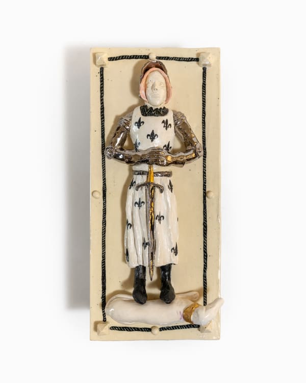 Joseph Dupré Tomb of Dr Ridley-Fink, 2025 Glazed ceramic with platinum and 24 carat gold. 42 x 18.5 x 18 cm (16 1/2 x 7 1/4 x 7 1/8 in)