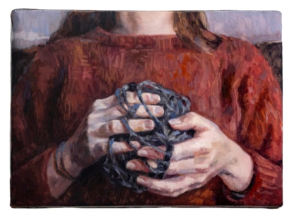 Anna Calleja While he measured -, 2025 Oil on tracing paper. Signed verso. 13 x 18 x 1.5 cm (5 1/8 x 7 1/8 x 5/8 in)