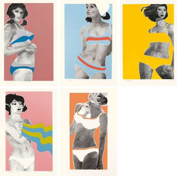 Gerald Laing Baby Baby Wild Things, 1968 Each sheet signed in pencil and numbered from the edition of 200. Published by the artist with his blind stamp. With the title page and contained in their original pink velvet wrappers designed by the artist. 89 x 58.5 cm (35.04 x 23.03 in)