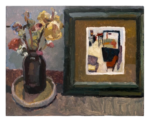 Anna Calleja I sat and listened, 2025 Oil on panel. Signed verso. 20 x 25 cm (7 7/8 x 9 7/8 in)