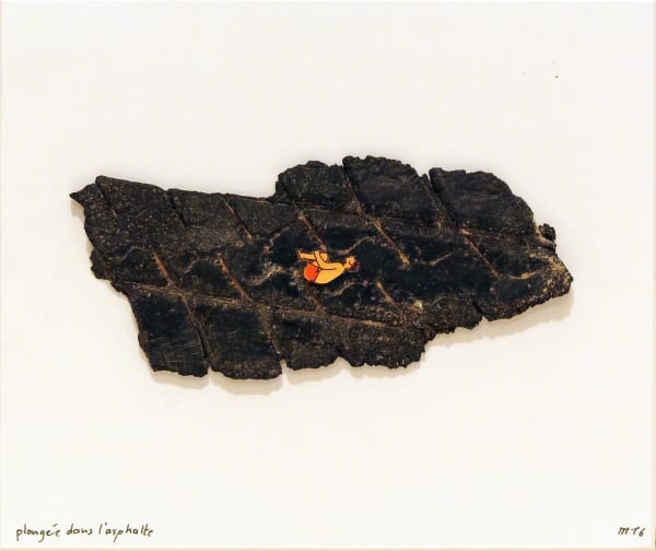 Marcel Miracle Plongée dans l'asphalte. technique mixte. 19 x 22 cm