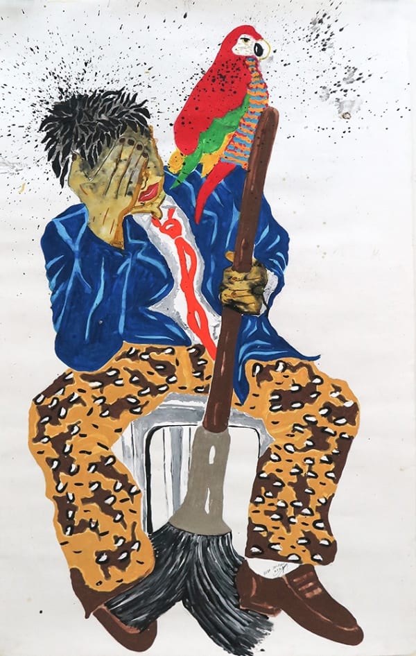 Kura Shomali Pauvre mais ... (version 2) Technique mixte, gouache, encre à dessin, poska, fusain, encre de chine sur papier canson 125 x 75 cm 49 x 30 in