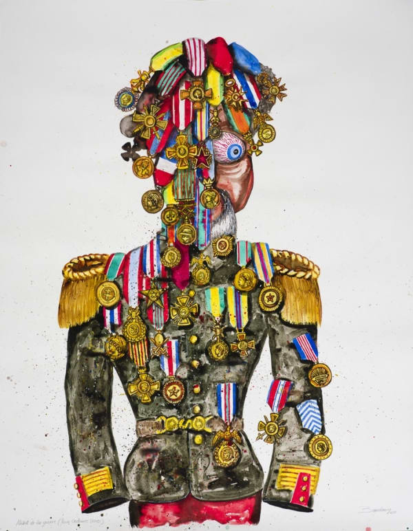 Steve Bandoma Nobel de la guerre Encre sur papier 140 x 110 cm 55 x 43.3 inches