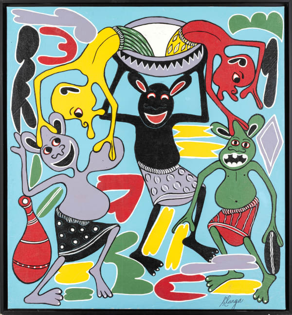 George Lilanga, Mchezo Wa Kubenana_A game of lifting each other, 2001