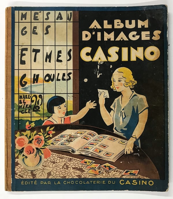 Marcel Miracle Mésanges et mes ghoules Pochette d'époque, 4 feuillets de collages et stylo bille 31 x 27 cm