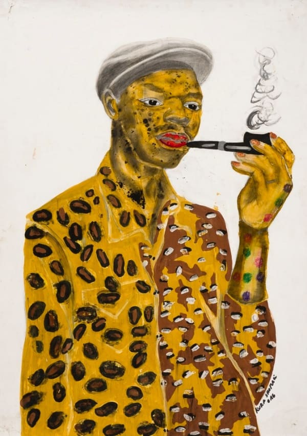 Kura Shomali Il fume comme une locomotive (1) Encre, pigment et crayon sur papier 86 x 61 cm 33.85 x 24 inches