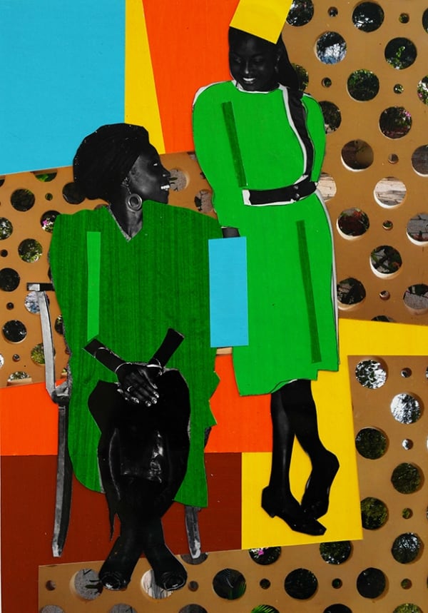 Vincent Michéa Salut les copines n°1 Tirage argentique, acrylique, papier 19.8 x 28.3 monté sur carton 30 x 40 cm 7.7 x 11.1 mounted on cardboard 11.8 x 15.7 in